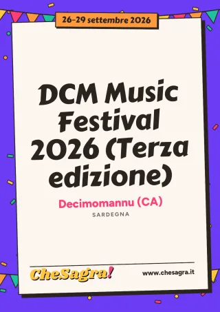 DCM Music Festival 2026 (Terza edizione) a Decimomannu, 26–29 settembre 2026