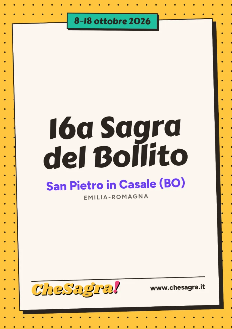 16a Sagra del Bollito a San Pietro in Casale, 8–18 ottobre 2026