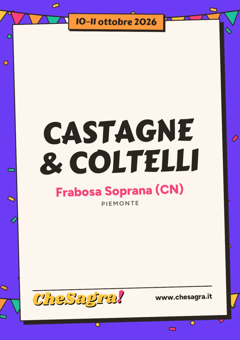 CASTAGNE & COLTELLI a Frabosa Soprana, 10–11 ottobre 2026