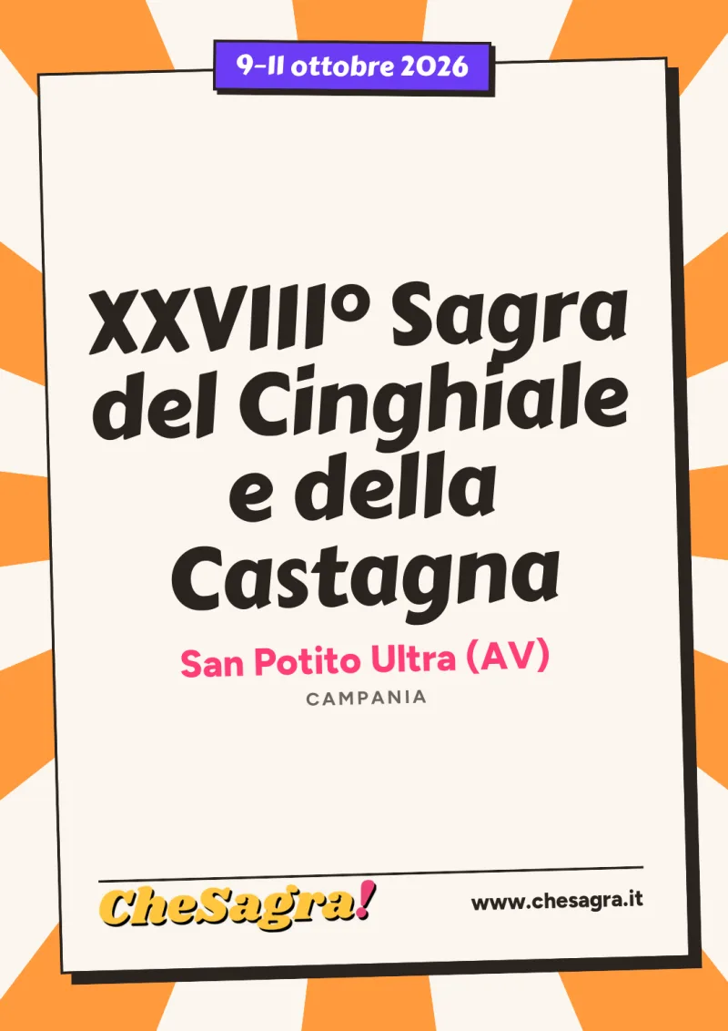 XXVIII° Sagra del Cinghiale e della Castagna a San Potito Ultra, 9–11 ottobre 2026