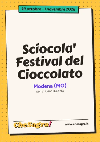 Sciocola' Festival del Cioccolato a Modena, 29 ottobre – 1 novembre 2026
