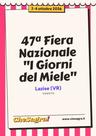 47ª Fiera Nazionale "I Giorni del Miele" a Lazise, 2–4 ottobre 2026
