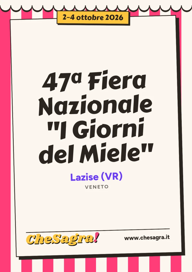 47ª Fiera Nazionale "I Giorni del Miele" a Lazise, 2–4 ottobre 2026