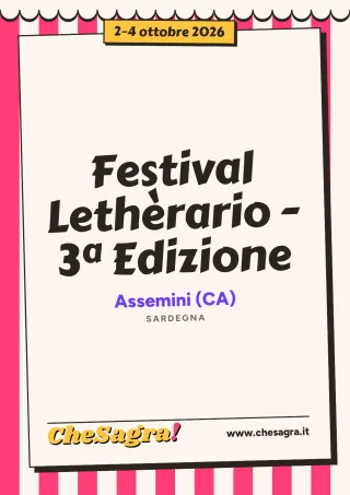 Festival Lethèrario - 3ª Edizione a Assemini, 2–4 ottobre 2026