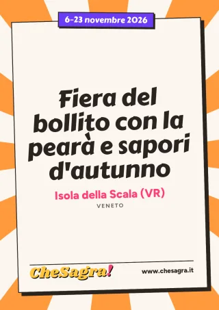 Fiera del bollito con la pearà e sapori d'autunno a Isola della Scala, 6–23 novembre 2026