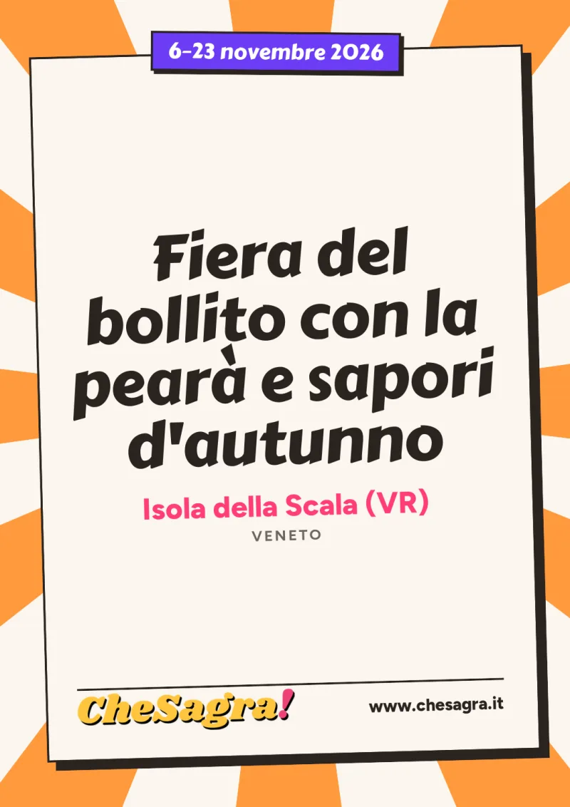 Fiera del bollito con la pearà e sapori d'autunno a Isola della Scala, 6–23 novembre 2026