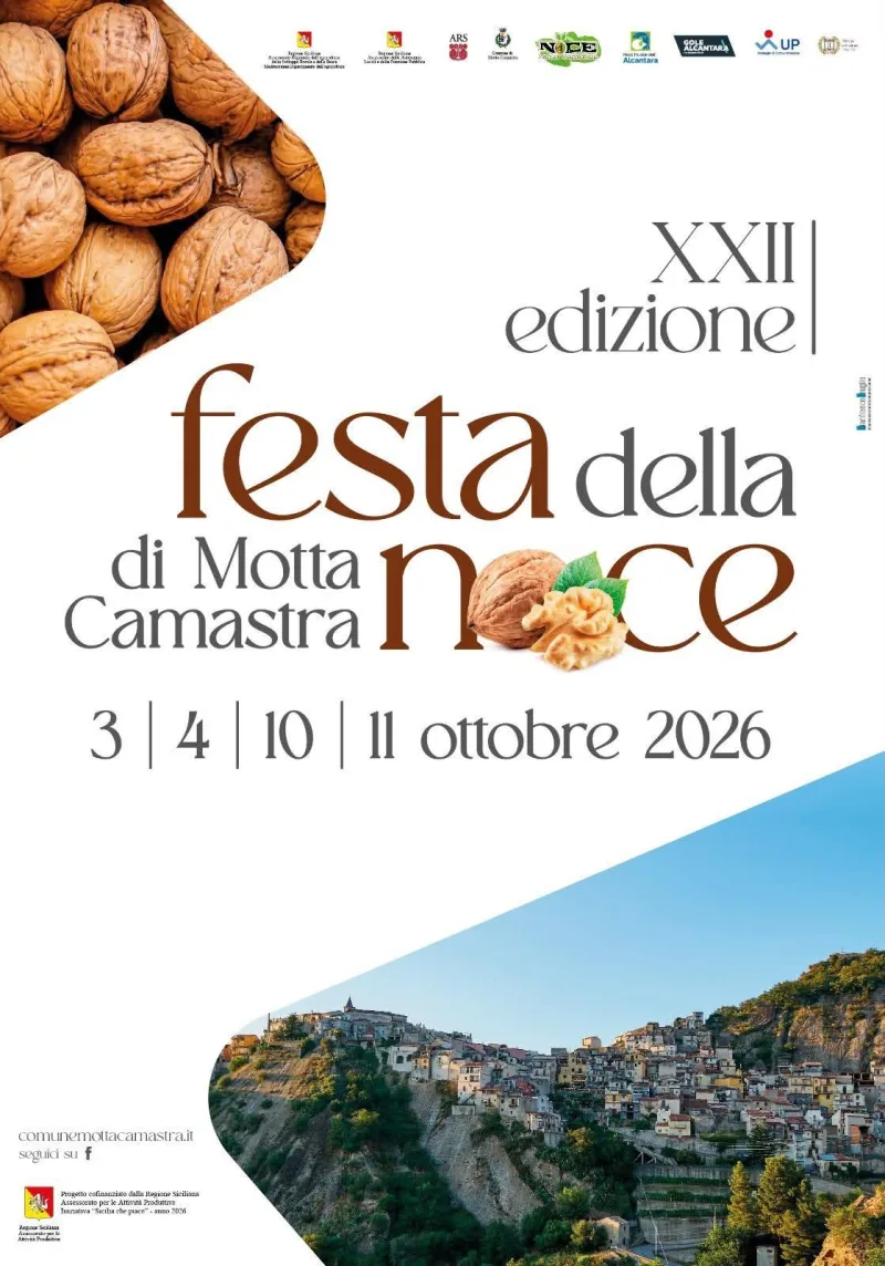Volantino della Festa della Noce di Motta Camastra