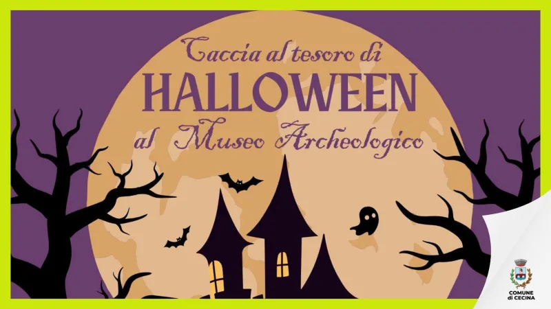 Volantino della Caccia al tesoro di Halloween al museo archeologico