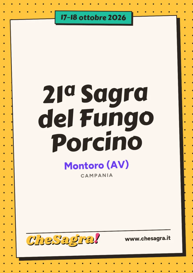 21ª Sagra del Fungo Porcino a Montoro, 17–18 ottobre 2026