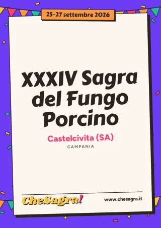 XXXIV Sagra del Fungo Porcino a Castelcivita, 25–27 settembre 2026