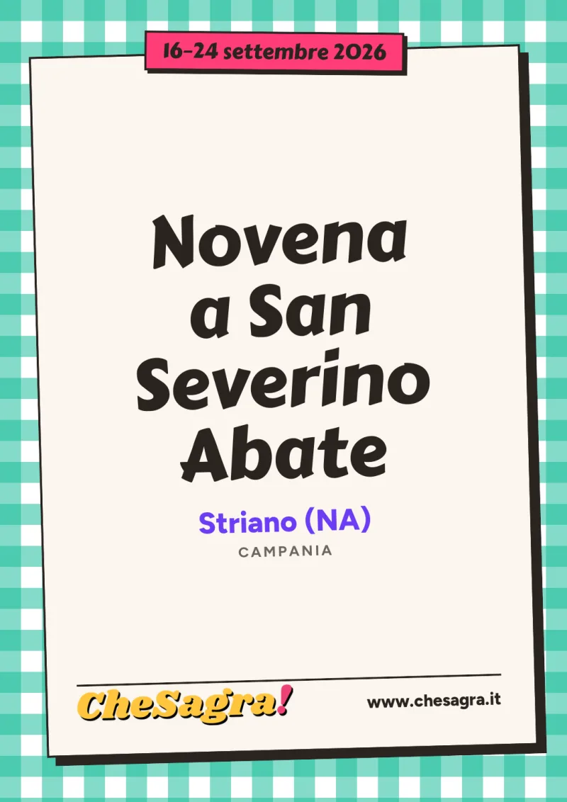 Novena a San Severino Abate a Striano, 16–24 settembre 2026
