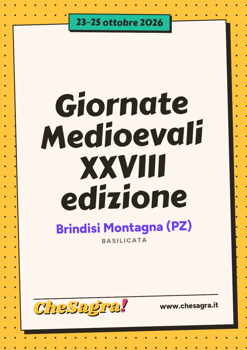 Giornate Medioevali XXVIII edizione a Brindisi Montagna, 23–25 ottobre 2026