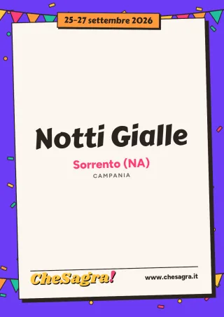 Notti Gialle a Sorrento, 25–27 settembre 2026