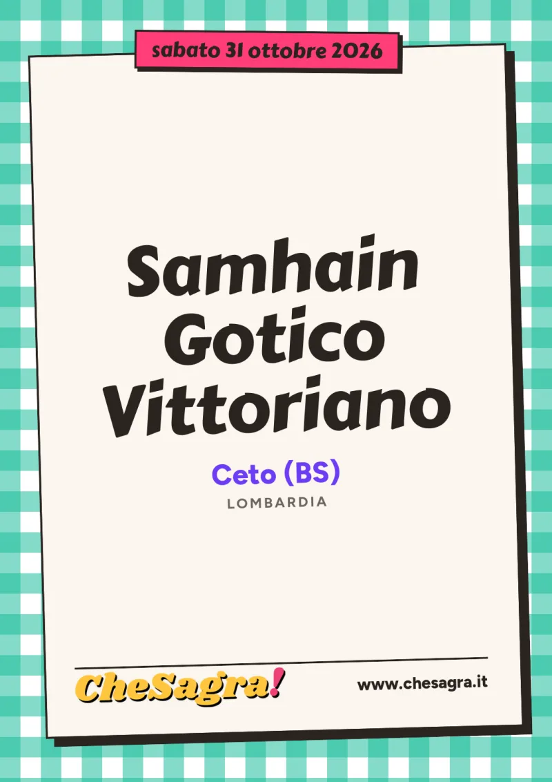 Samhain Gotico Vittoriano a Ceto, 31 ottobre 2026