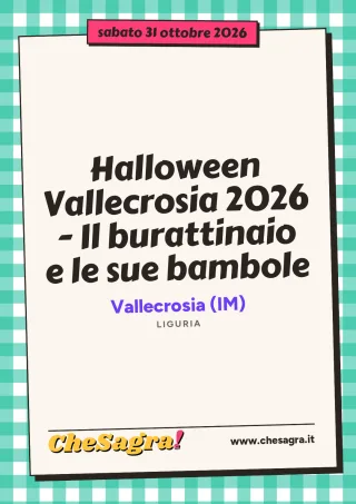 Halloween Vallecrosia 2026 - Il burattinaio e le sue bambole a Vallecrosia, 31 ottobre 2026