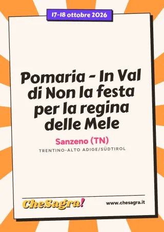 Pomaria - In Val di Non la festa per la regina delle Mele a Sanzeno, 17–18 ottobre 2026