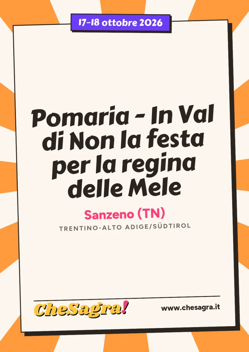 Pomaria - In Val di Non la festa per la regina delle Mele a Sanzeno, 17–18 ottobre 2026