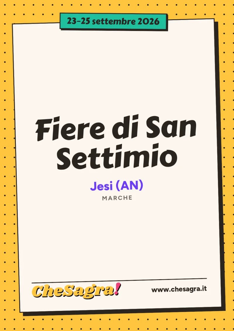 Fiere di San Settimio a Jesi, 23–25 settembre 2026