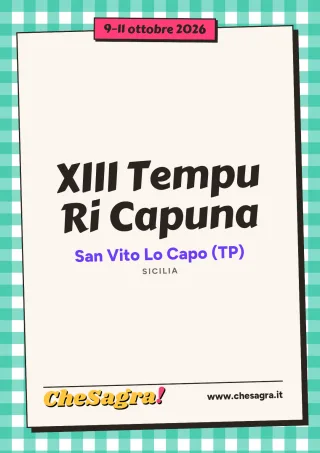 XIII Tempu Ri Capuna a San Vito Lo Capo, 9–11 ottobre 2026