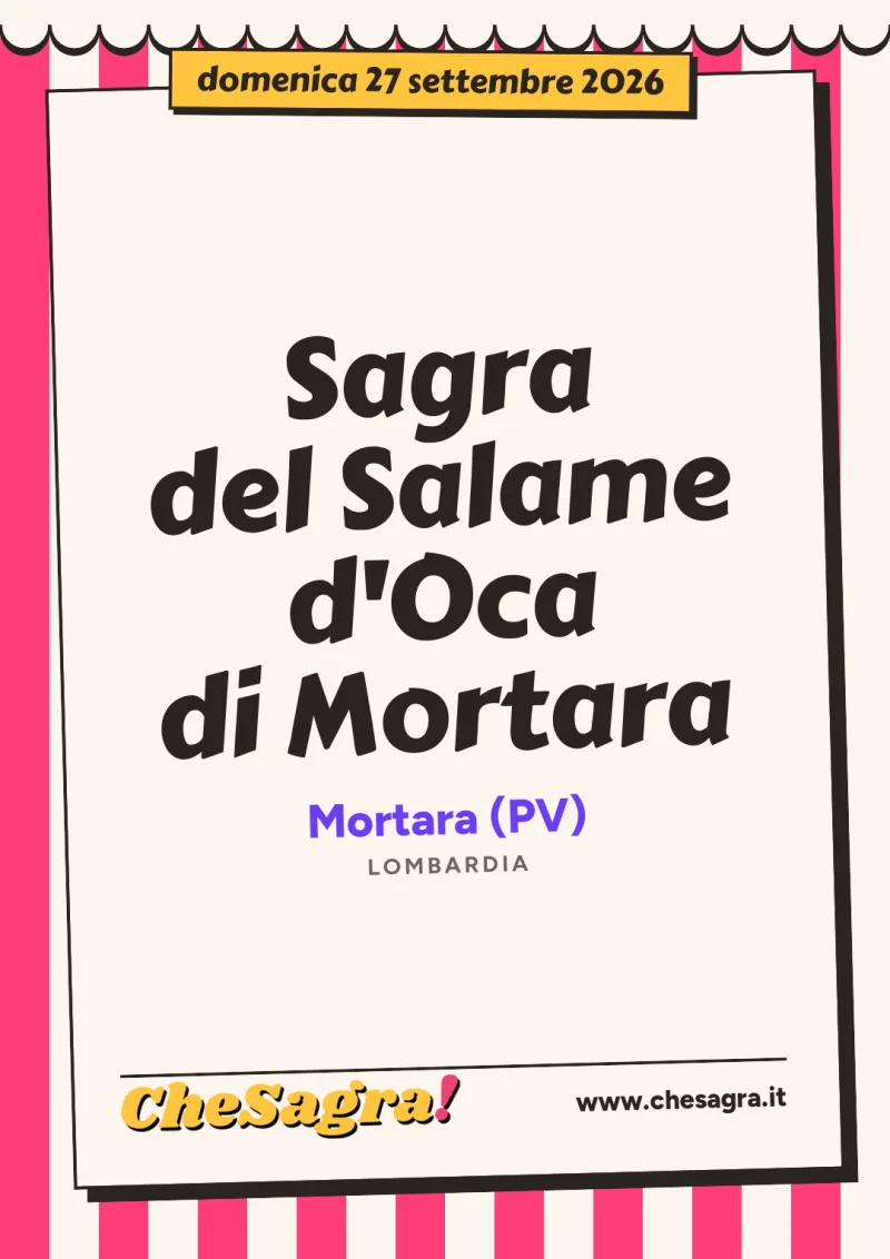 Sagra del Salame d'Oca di Mortara a Mortara, 27 settembre 2026