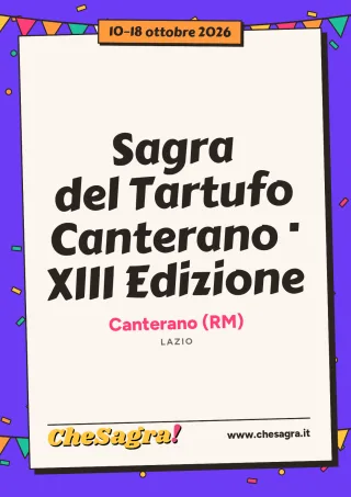 Sagra del Tartufo Canterano · XIII Edizione a Canterano, 10–18 ottobre 2026