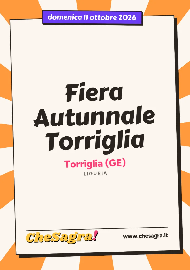 Fiera Autunnale Torriglia a Torriglia, 11 ottobre 2026