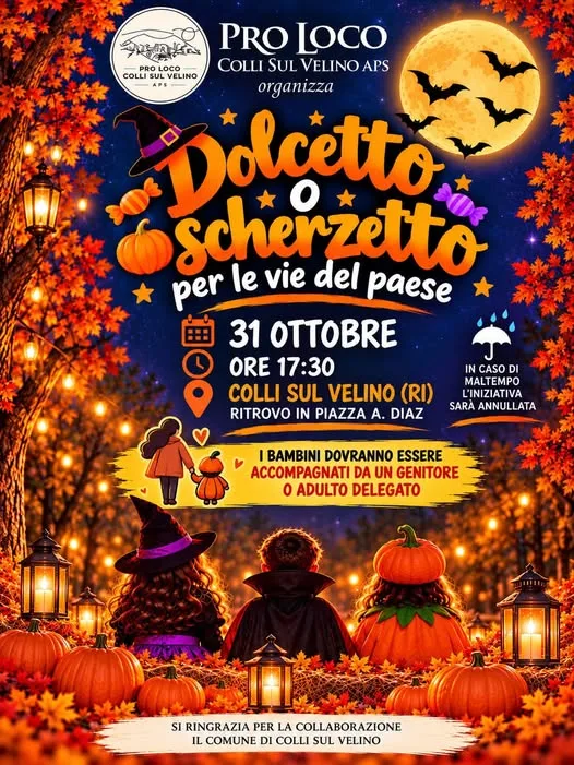 Volantino della Dolcetto o scherzetto per le vie del paese