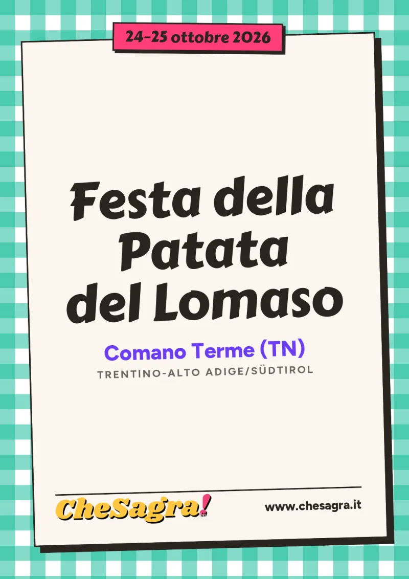 Festa della Patata del Lomaso a Comano Terme, 24–25 ottobre 2026