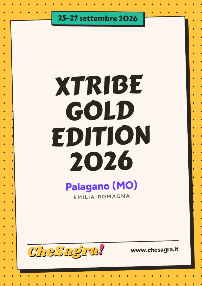 XTRIBE GOLD EDITION 2026 a Palagano, 25–27 settembre 2026