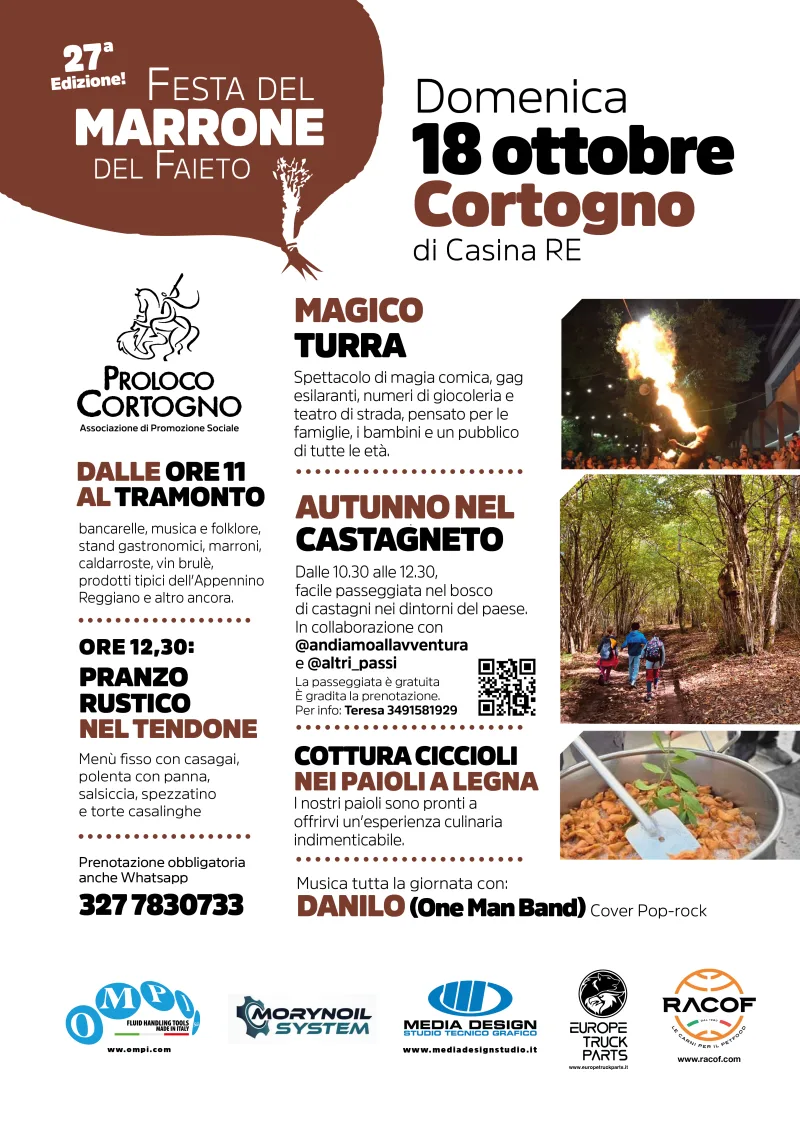 Volantino della Festa del Marrone del Faieto