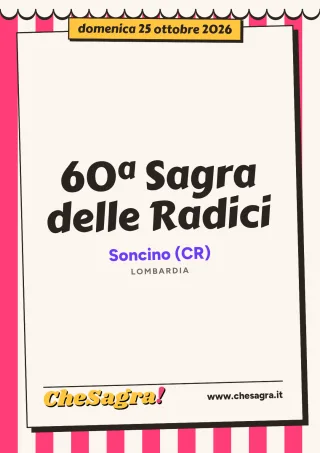 60ª Sagra delle Radici a Soncino, 25 ottobre 2026