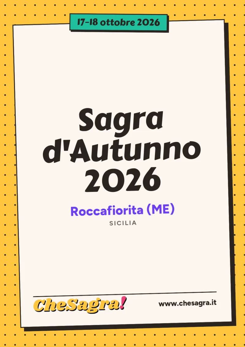 Sagra d'Autunno 2026 a Roccafiorita, 17–18 ottobre 2026