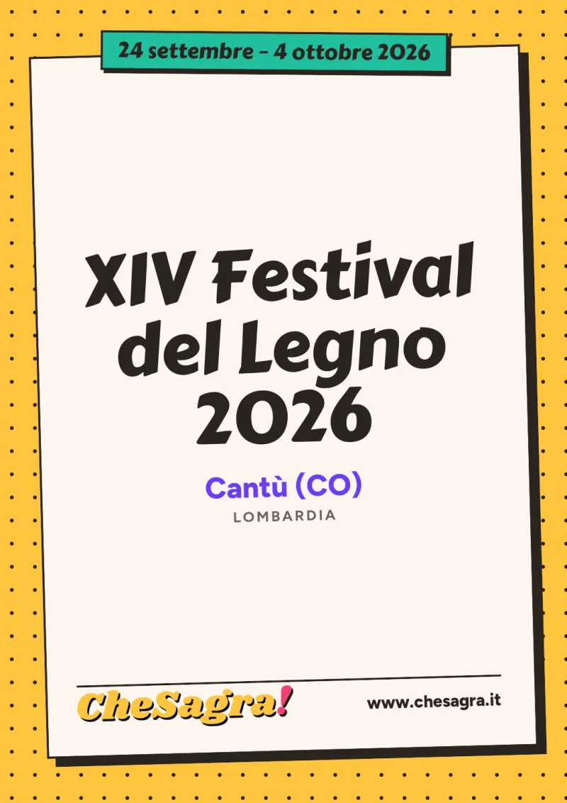 XIV Festival del Legno 2026 a Cantù, 24 settembre – 4 ottobre 2026