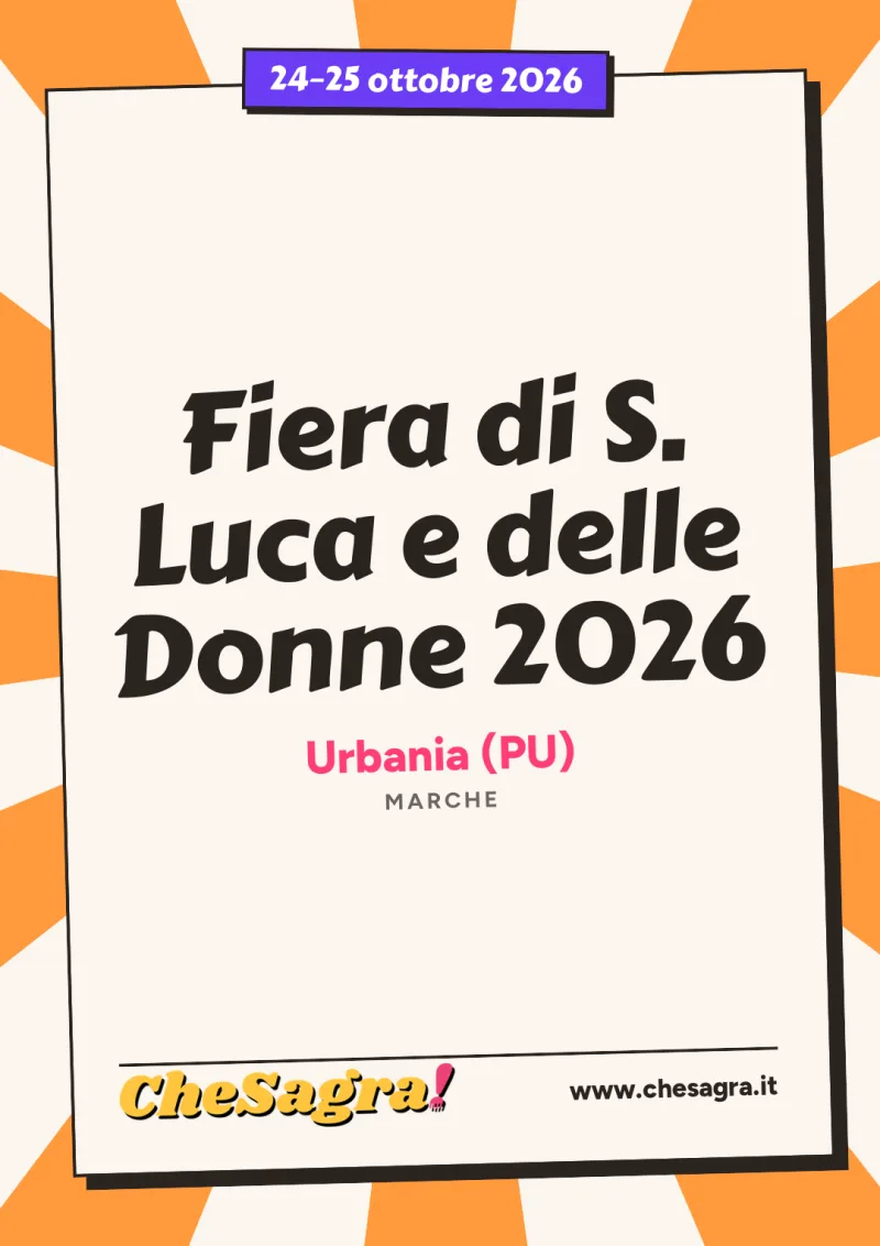 Fiera di S. Luca e delle Donne 2026 a Urbania, 24–25 ottobre 2026