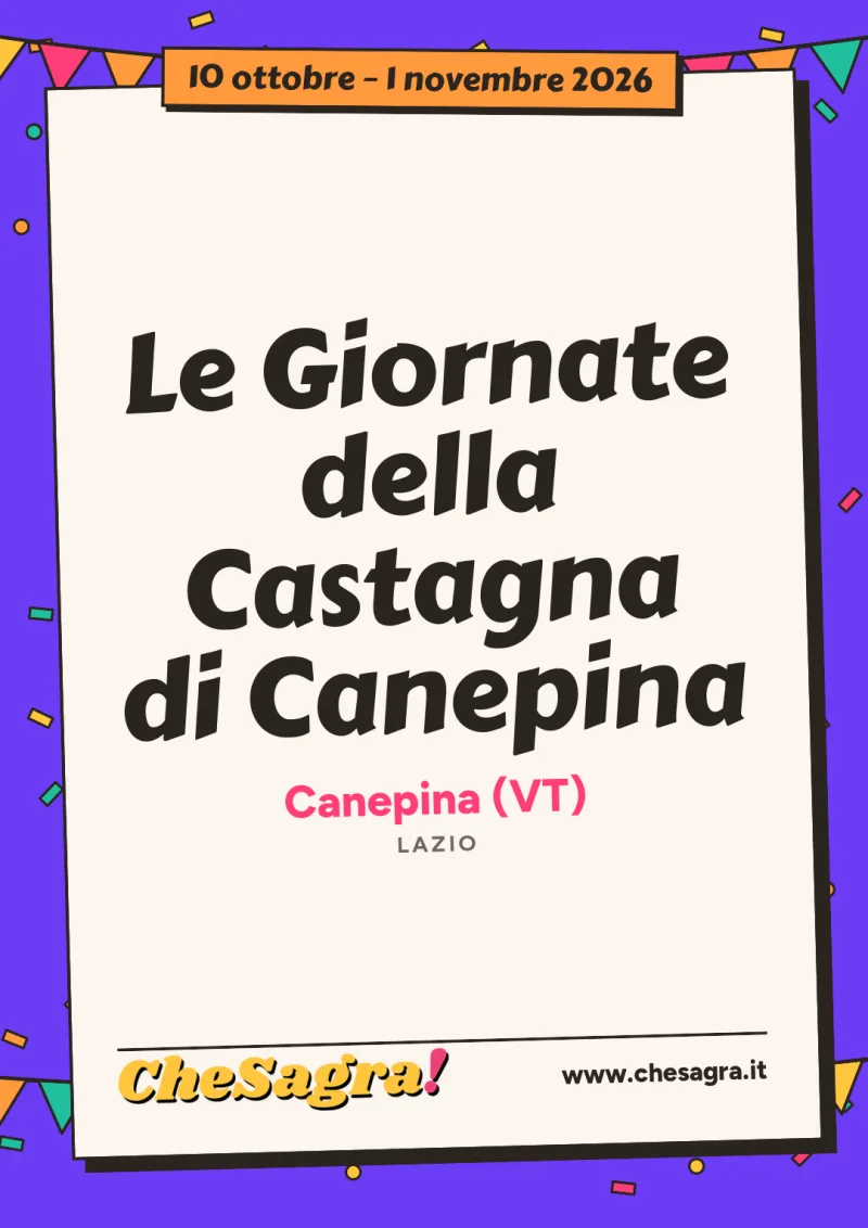 Le Giornate della Castagna di Canepina a Canepina, 10 ottobre – 1 novembre 2026