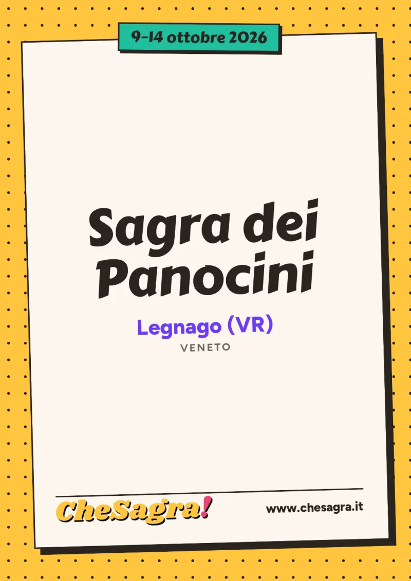 Sagra dei Panocini a Legnago, 9–14 ottobre 2026