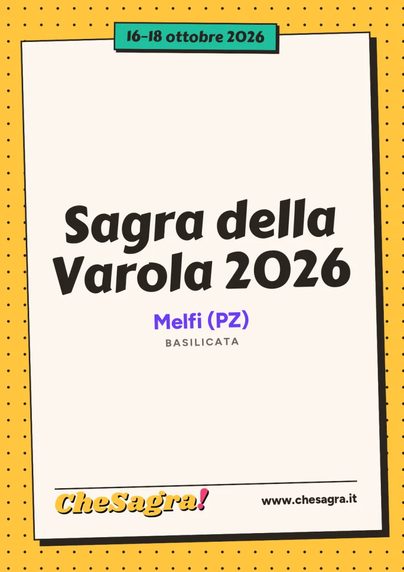 Sagra della Varola 2026 a Melfi, 16–18 ottobre 2026