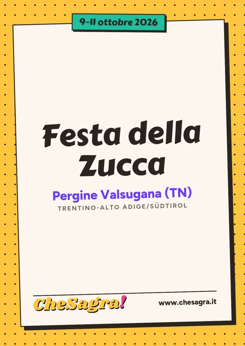 Festa della Zucca a Pergine Valsugana, 9–11 ottobre 2026