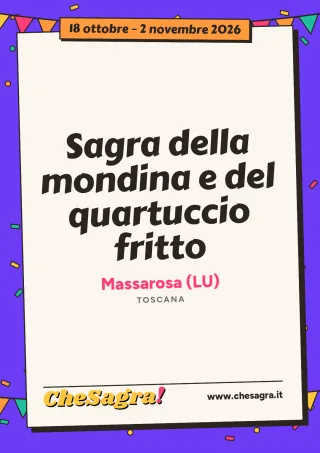 Sagra della mondina e del quartuccio fritto a Massarosa, 18 ottobre – 2 novembre 2026