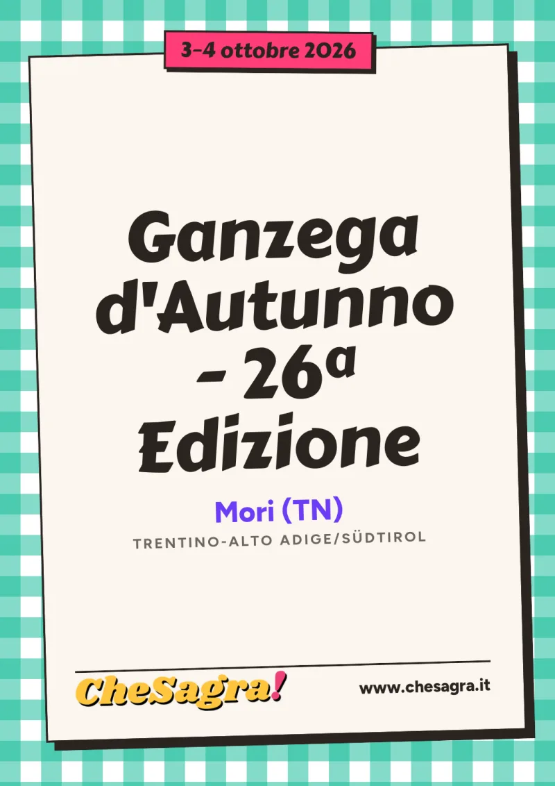 Ganzega d'Autunno - 26ª Edizione a Mori, 3–4 ottobre 2026