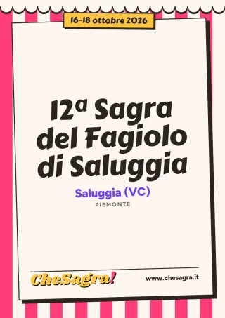 12ª Sagra del Fagiolo di Saluggia a Saluggia, 16–18 ottobre 2026