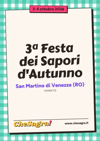 3ª Festa dei Sapori d'Autunno a San Martino di Venezze, 3–4 ottobre 2026