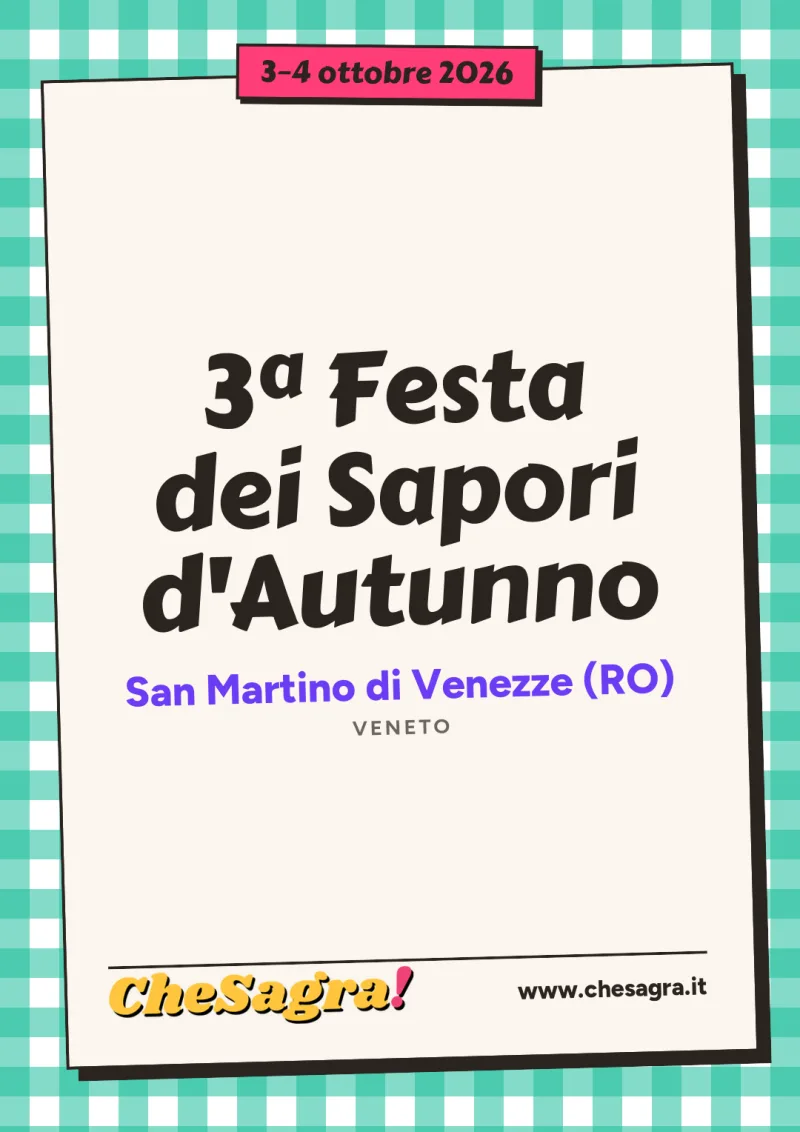 3ª Festa dei Sapori d'Autunno a San Martino di Venezze, 3–4 ottobre 2026