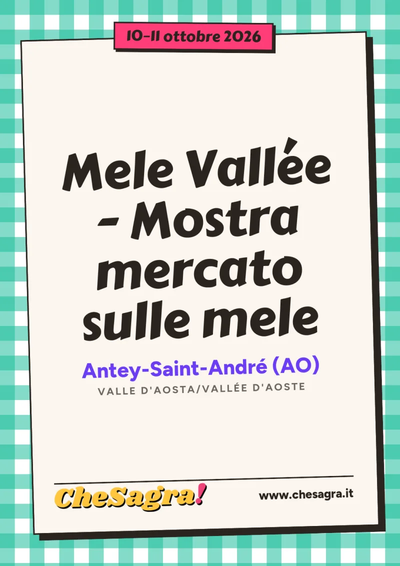 Mele Vallée - Mostra mercato sulle mele a Antey-Saint-André, 10–11 ottobre 2026