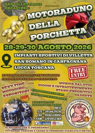 Volantino della Motoraduno della Porchetta