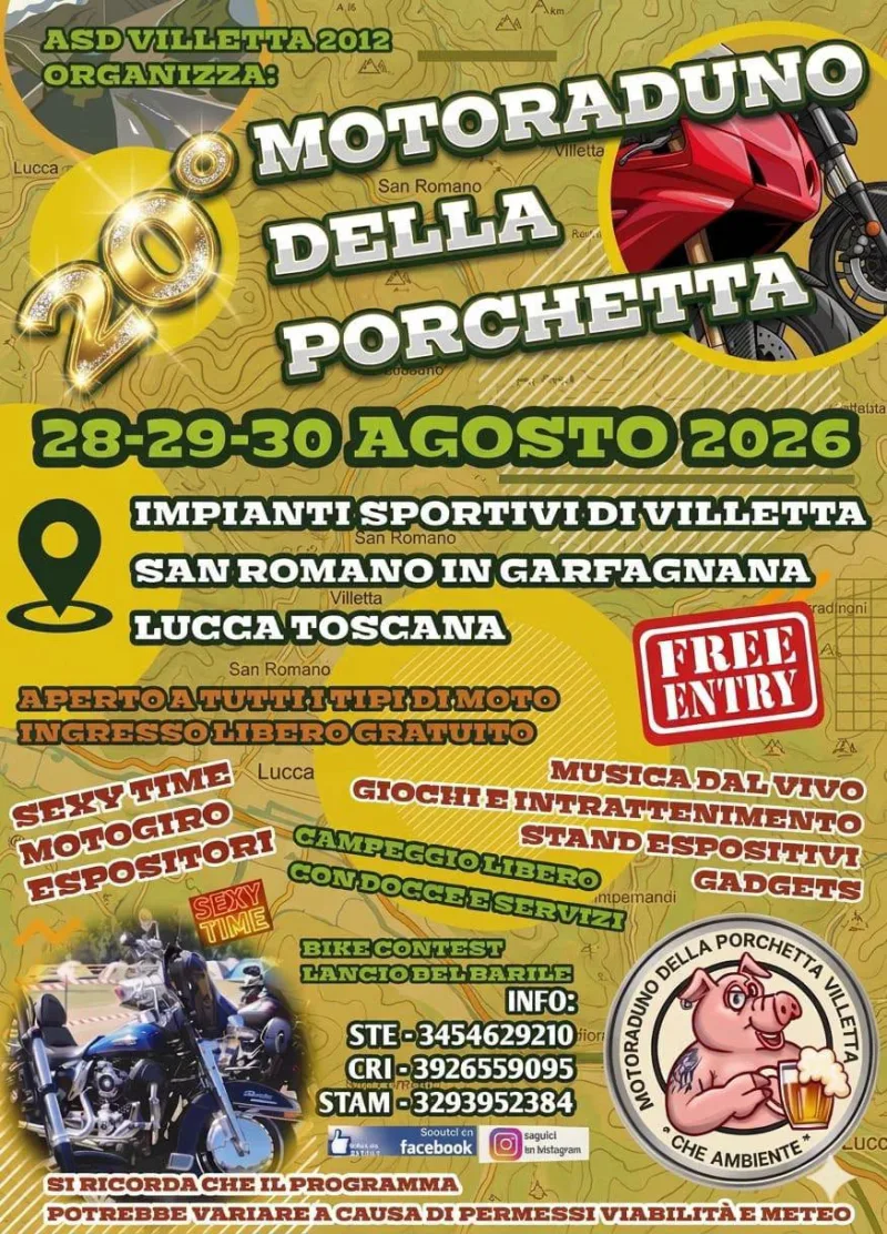 Volantino della Motoraduno della Porchetta